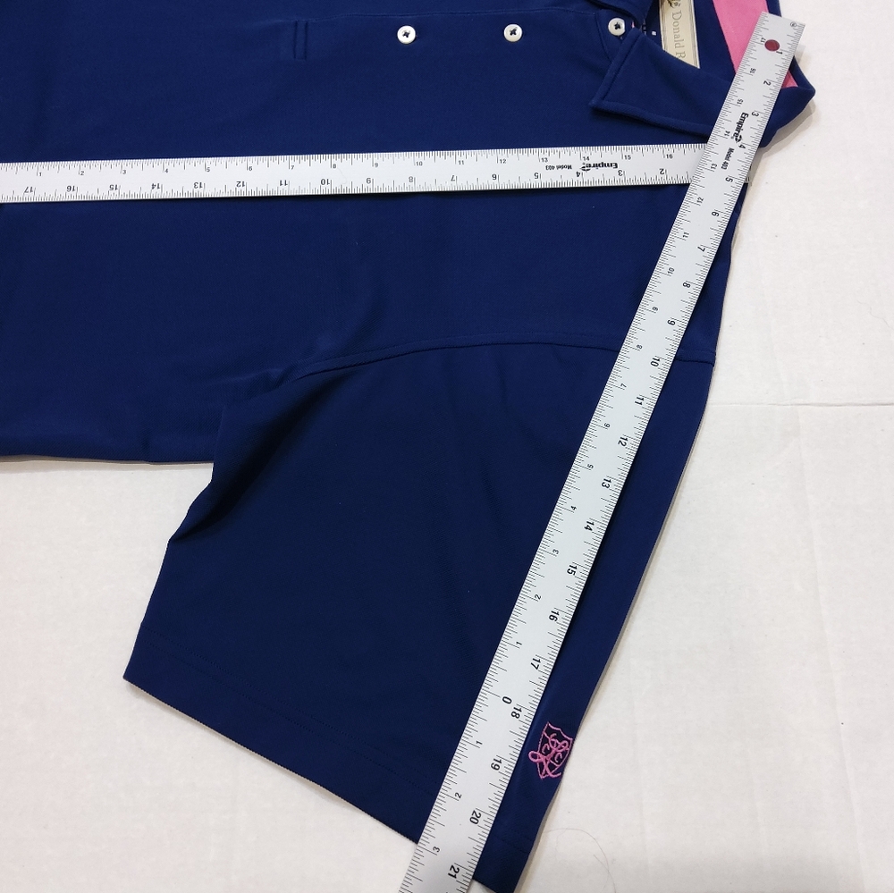 Donald Ross Golf Shirt, Blue/Pink,‎ Men's M - Picture 6 of 7